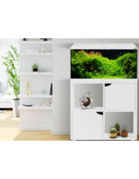 Zolux Acquario Iseo 80 Nuova versione completo con supporto  Trend 84LT Bianco - cm. 80x30x119,5H