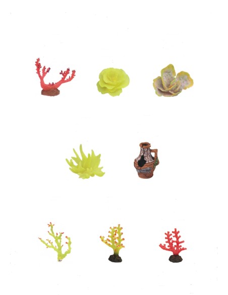 Giumar decorazione in resina corallo rosso 15x7x13 cm