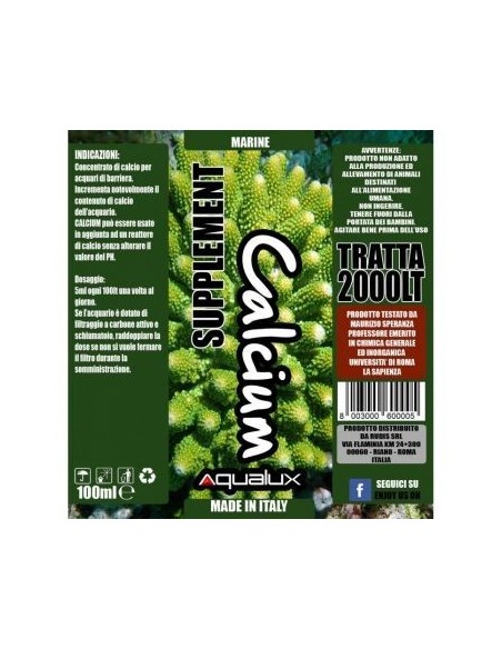 Aqualux Marine Calcium 100 ml per 2000 litri