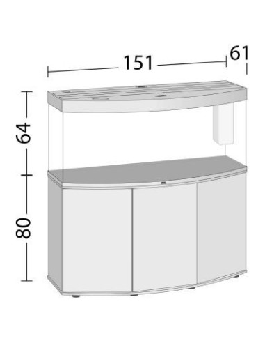 Juwel Acquario Vision 450 Nero (Solo Acquario - Nuovo Modello con Illuminazione Led)