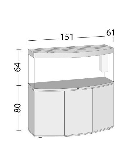 Juwel Acquario Vision 450 Nero (Solo Acquario - Nuovo Modello con Illuminazione Led)