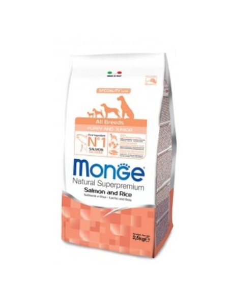MONGE ALL BREEDS PUPPY & JUNIOR SALMONE E RISO 800GR