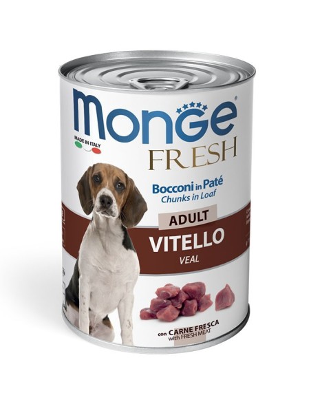 MONGE FRESH BOCCONI IN PATE' ADULT VITELLO 400 GR.