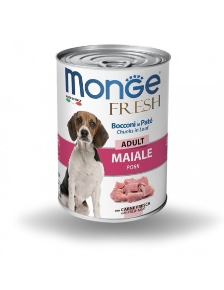 Monge cane fresh adult bocconi in pate' al maiale da 400 gr in lattina