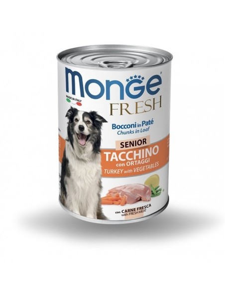 Monge Fresh Senior Bocconcini in Patè con Tacchino e Ortaggi 400 gr