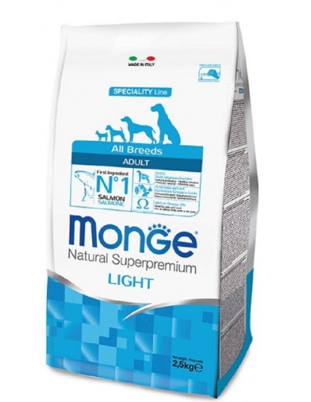 Monge Dog All Breed Adult Light Salmone e Riso 2.5 Kg  € 14.99