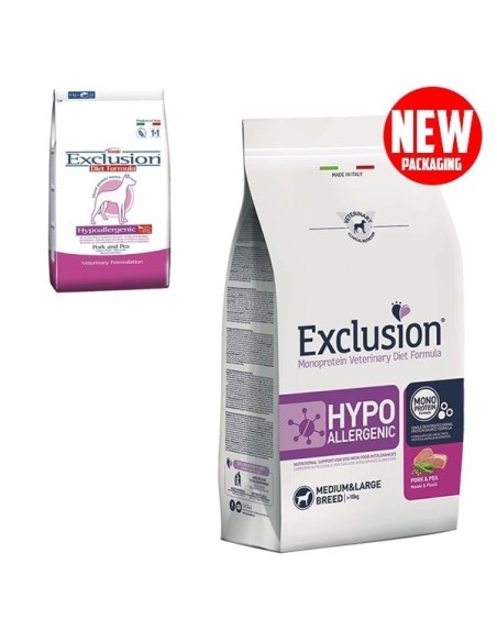 Exclusion Diet Hypoallergenic Medium/Large Breed Maiale e Piselli 2 kg cani