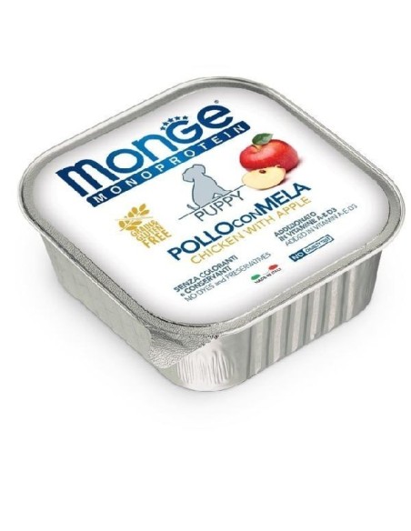 MONGE SCATOLETTA CIBO UMIDO CANE PUPPY FRUIT POLLO CON MELA 150GR