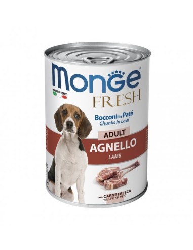 Monge fresh pr cani in lattina 400 gr con agnello