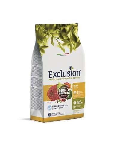 Exclusion Mediterraneo Monoprotein Adult Small Breed con Manzo 2kg