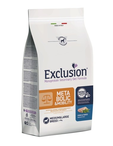 Exclusion Diet Metabolic & Mobility Medium/Large Breed con Maiale e Fibre 2 kg cani