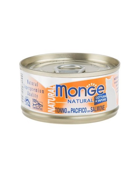 Monge Natural  in scatola  tonno del pacifico e salmone  gr.80