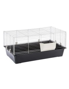 Diza gabbia per cavie o conigli 58x32x30 cm bianca con fondo colorato