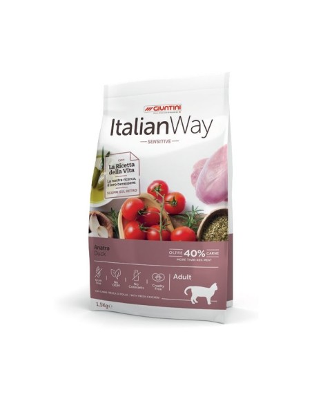 Italian way cat adult sensitive con anatra kg. 1.5