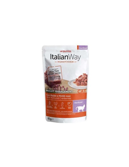 italian way sfilaccetti in salsa Cat sterilized con maiale e mirtilli rossi gr 85
