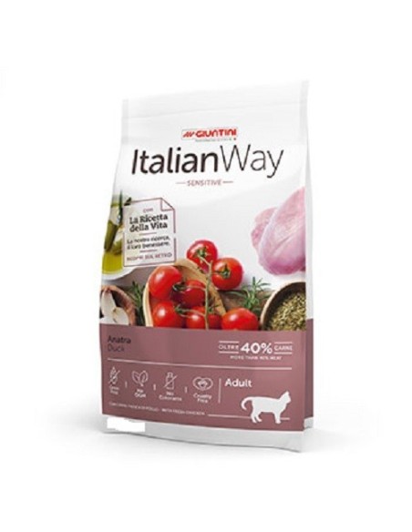 Italian way cat adult sensitive con anatra kg. 1.5