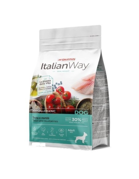 ITALIAN WAY DOG ADULT MINI Hypoallergenic IDEAL WEIGHT TROTA E MIRTILLI  8Kg