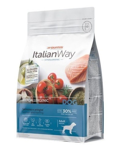 Italian Way Hypoallergenic per Cani Adult Medium/Maxi con Salmone e Aringhe da 3 kg