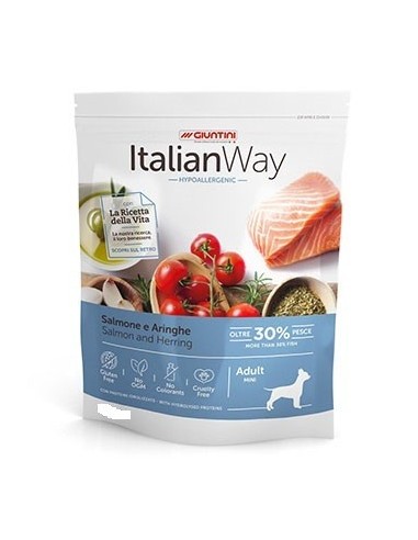 ITALIAN WAY DOG ADULT MINI HYPOALLERGENIC SALMONE E ARINGHE 8 Kg