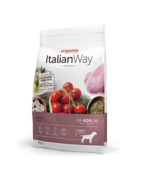 Italian Way per Cane Adult Medium Maxi Sensitive con Anatra da 3 kg