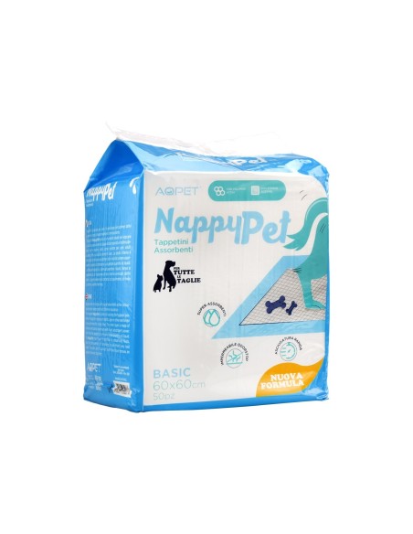 AQPET Nappy Pet  Tappetino Assorbente con Strisce Adesive  60X90CM 50 PZ