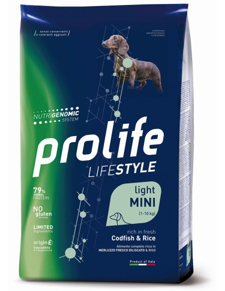 Prolife life style light dog merluzzo e riso adult mini 2 kg