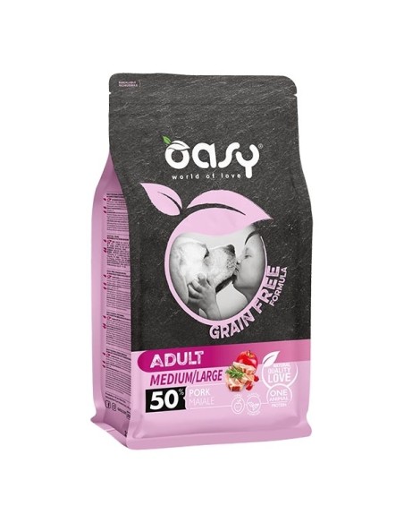 Oasy  Grain Free Adult Medium & Large con Maiale 12 kg