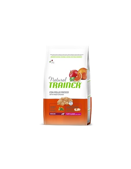 Trainer - Natural Puppy & Junior Medium con Pollo Fresco e Riso 3 kg
