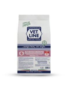 Vet Line accrescimento cani ricco di maiale 12.5 kg