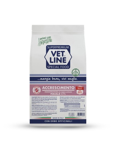 Vet Line accrescimento cani ricco di maiale...