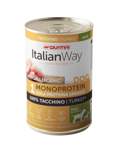 Italianway dog grain free monoproteico pate' al tacchino...