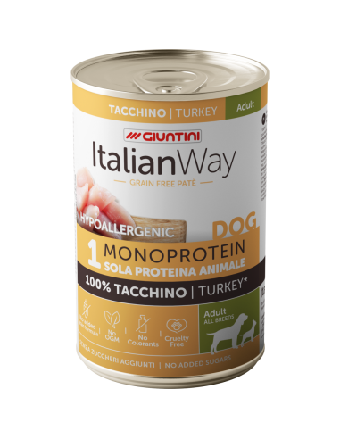 Italianway dog grain free monoproteico pate' al...