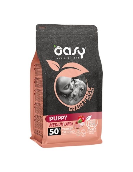 Oasy  Grain Free Puppy Medium & Large con Tacchino 12 kg