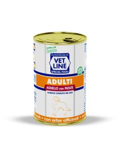 Vet Line cani adulti agnello e patate 400 gr