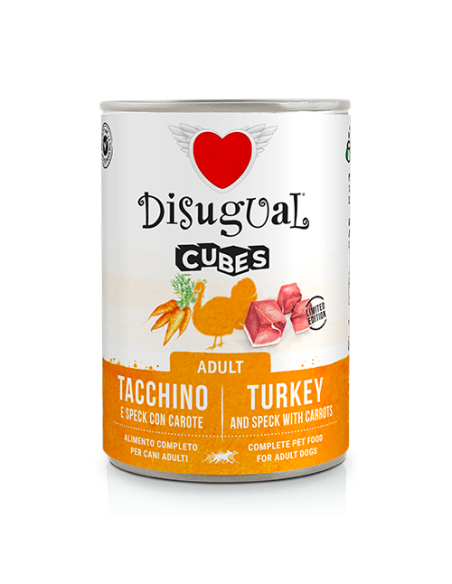 Disugual cubes cani con pollo ,speck e farro 400 gr