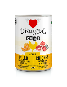 Disugual cubes cani con pollo ,prosciutto crudo e melone 400 gr