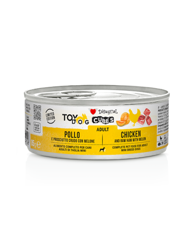 Disugual cubes adult toydog con pollo ,prosciutto crudo e melone 85 gr