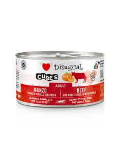 Disugual cubes adult con Manzo,arrosto di pollo e zucca 150 gr