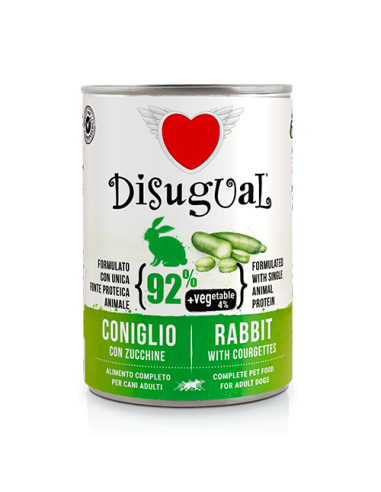 Disugual adult monoprotein con verdure con coniglio e zucchine 400 gr