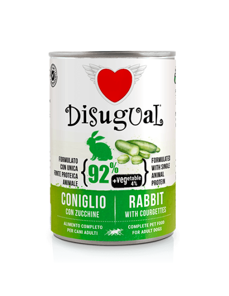 Disugual adult monoprotein con verdure con coniglio e zucchine 400 gr