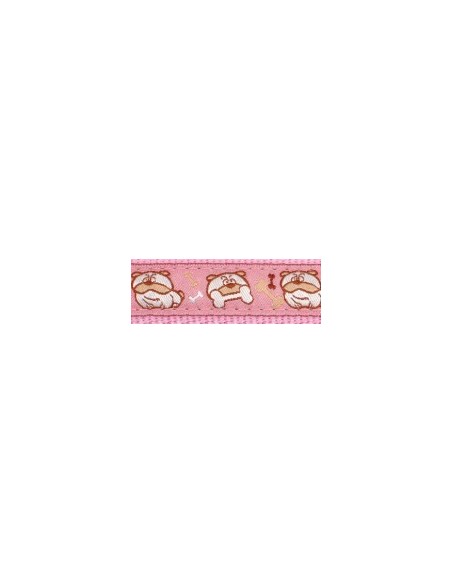 Amiplay guinzaglio naylon con disegni S lung.140 rosa larg. 1 cm