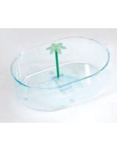 Tobago  tartarughiera ovale plastica con rampa e palmette